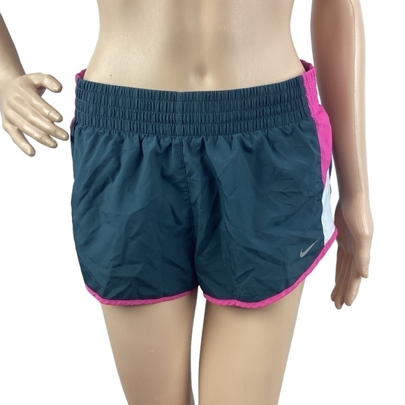 Nike Dri-Fit Tempo Shorts Size M Dark Gray Pink Trim - Picture 2 of 6